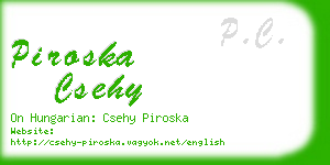 piroska csehy business card